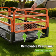 SRECELL Heavy Duty Dump Cart 1500 lb Capacity, 15 Cubic Feet Tow Behind Trailer for ATV, UTV, Lawn Tractor, Removable Sides, Dual Dump Control, All-Terrain Tires for Yard & Garden