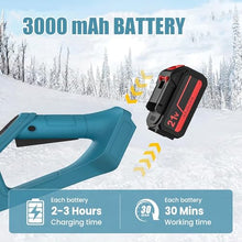 Electric Cordless Snow Blower, Home Snow Blower, Snow Thrower with Adjustable Handle and Length, Foldable storage for Snow Removal,Blue-1Battery