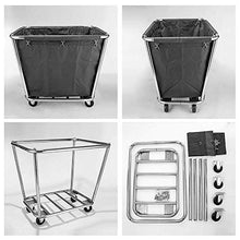 GagalU Railway Transportation Tools Mobile Linen Motors Compatible with Hotels/Lobby, 10,000-way Round Detachable Stainless Steel Storage Cart, 100kg, Brown