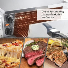 KUYBTU 12" Portable Outdoor BBQ Pizza Oven, 1200W Commercial Electric Pizza Oven, Single Pizza Drawer Toaster Oven, Countertop Stainless Steel Home Restaurant Snack Toaster for