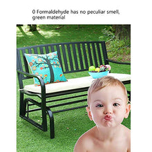ELUKHT Household Outdoor Metal Double Rocking Chair, Outdoor Balcony Leisure Bench, Garden Swing Rocking Seat with Backrest and Armrest, for Garden, Terrace, Balcony (Without Cushion)