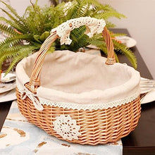 FENOKD Picnic Baskets Picnic Fruit Basket with Lid, Storage Box, Snack Tea Basket, Storage Basket and Cloth，