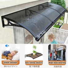Front Door Canopy Awning 24"x71" Polycarbonate Outdoor Cover - Rain, Snow & UV Protection, Quiet Design, Large Gutter for Porch Entrance