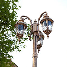 Lamp Post Lights Outdoor,260cm 102" Outdoor Aluminum Path Pillar Lamp Garden Lamp Post Light Glass Lantern Pillar High Pole Light Pillar Post Light PathLighting Bollard Path Lamp Post Light