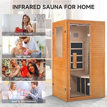 Real Relax Infrared Home Sauna Room 1 Person, Compact Hemlock Wooden 950W Low EMF 6 Heating Plates FAR Infrared Indoor Sauna for Home