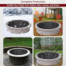 FEBTECH - 42" Round Fire Pit Cover with Wooden Handles for 40" Fire Pits