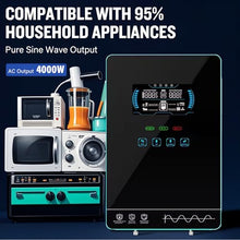 POWLAND 4000W Hybrid Solar Inverter | 24V DC to 120V AC Pure Sine Wave | LCD Display with Glass Top | 140A MPPT Charge Controller | Battery-Less & Lithium/AGM Battery Compatible