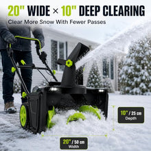 Cordless Snow Blower, 3500W Brushless, 25FT Throw, 30-Min Runtime