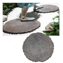 zktoermn Round Garden Stepping Stones, Outdoor Decorative Path Stones, Step Stone with Wood Grain for Flower, Beds Lawn, Landscaping Stones(35x35x5cm)