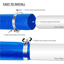 ZCBYBT Heavy Duty Backwash Pool Hose Flat Water Discharge Hose with Clamp Weather Resistant,1.2inch,50m