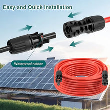 MOOKEERF Solar Panel Extension Cable - 8AWG 150FT Solar Wire with Female & Male Waterproof Connector PV Wire for RV, Photovoltaic Systems, Home, Boat, Solar Panels, Car(150Feet Red + 150Feet Black)