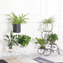 SIDUFHAOPKLL 3 Tiers Wrought Iron Plant Stand Minimalist Flower Pot for Home Decor Display Shelf-Coffee(E)