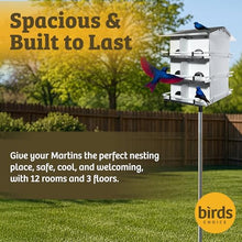 Birds Choice Premium Aluminum Purple Martin House – 12 Room, 3 Floor Birdhouse with Starling Resistant Entrance Holes, Ventilated Roof & Easy Cleaning, Unassembled