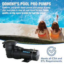 Doheny's Above Ground Pool Pro Swimming Pool Pump, 1.5HP (1.2THP)