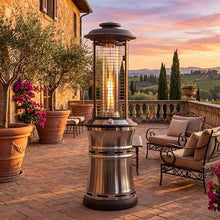 LAVA HEAT ITALIA Ember 70-Inch Collapsible Patio Heater, Liquid Propane Lounge Heater in Gunmetal, Foldable Italian-Designed Outdoor Heater for Rentals, Events, and Residential Patios