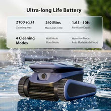 Sat40 Sonar Navigation Pool Vacuum for Inground Above Ground Pools, Climb Stairs Pool Cleaner with 4 Modes, Powerful Suction, Self-Parking, Wall&Waterline Cleaning Pool Robot, Clean Up to 2150 Sq.Ft