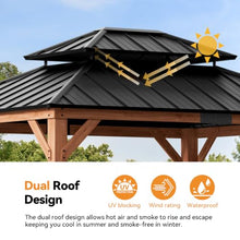 Modern Shade Wood Gazebo 10x12 with Double Galvanized Steel Roof