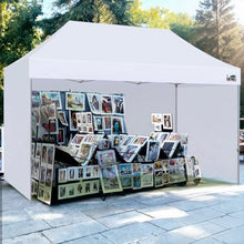 Eurmax USA Superior 10x15ft Pop-up Canopy Tent with 4 Side Walls,White