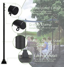 XIVUIFOI 9.8ft Shade Sail Poles,Heavy Duty Sun Shade Steel Poles,Sunshade Sail Post Metal Pole Kit for Deck Playground Backyard,Outdoor Awning Canopy Support Poles (58mm)