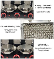 TREEYX Commercial Turkish Shawarma Grill Machine Gas Vertical Rotisserie Barbecue Oven Rotation, Temperatures Control - for Restaurant Home