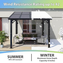 Aoxun Gazebo with Aluminum Frame & Polycarbonate Panel 8’x10’ Black