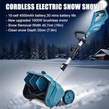 New Cordless Electric Snow Shovel - 1000w Brushless Winter Snow Blower, Retractable 110cm-130cm Snow Plowing Machine, Snow Removal Width 40.7cm (16in),2batteries (2batteries)