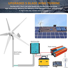 1400 Watts Solar Panel Wind Turbine Generator with 5 Blade Kit Hybrid System:4pcs 100W ETFE Flexible Monocrystalline Solar Panel for RV Curvy surface,1000W Wind Turbine off-grid system for home use