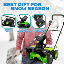 Cordless Snow Blower 20 Inch,3500w Brushless Motor,Dual 4.0ah Batteries,25ft Throw Distance,Electric Snow Thrower for Driveway,Patio,Sidewalk