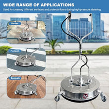 30-Inch Stainless Steel Pressure Washer Surface Cleaner, Heavy Duty 4-Wheel Driveway & Concrete Cleaner Attachment, Commercial-Grade 5200 PSI for Patios, Sidewalks, Decks