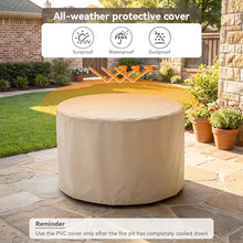 COSIEST Outdoor Propane Concrete Fire Pit Table w Imitation Stone Surface 32-inch Round Fire Table, Certified, 40,000 BTU Stainless Steel Burner, Free Lava Rocks, Fits 20lb Tank Inside