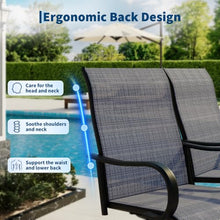 Garvee Patio Swivel Outdoor Dining Chairs Set of 8 with Textilene Mesh Blue