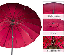 JOMRTS 2.5M Garden Parasol Umbrella with Crank HandleTilt, Outdoor Sun Shade, UV Protective for Outdoor, Garden and Patio, 24 Ribs, UV Protective