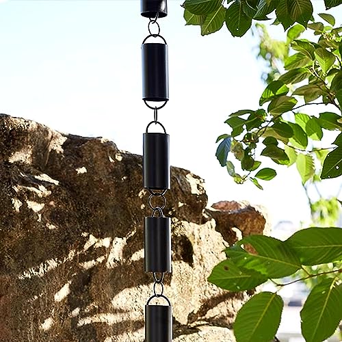 WKNHHL Rain Chain, for Replacement Gutters and Downspouts, Aluminum Cylinder Rain Collector Chain, Homestay Backyard Temple Roof,260cm/8.5ft