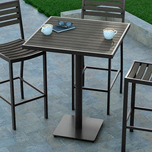 EMMA + OLIVER Gray Wash 32" Square Bar Height Outdoor Dining Table