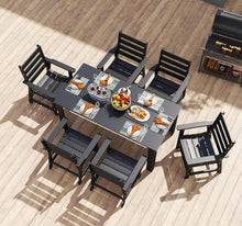 BRIOPAWS Outdoor-Dining-Chairs | Set of 2 | HDPE | Black | Patio Chair with Arms | Modern | All Weather | Oversized & Comfortable | for Deck Backyard Poolside Porch
