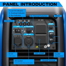 POXURIO 2550-Watt Portable Inverter Generator for Home Use, 1.06Gallon Large Fuel Tank Up to 10 Hours Use, 120V Gas Powered Generator Super Quiet - EPA Compliant-Blue