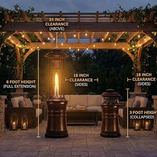 LAVA HEAT ITALIA Ember 70-Inch Collapsible Patio Heater, Liquid Propane Lounge Heater in Gunmetal, Foldable Italian-Designed Outdoor Heater for Rentals, Events, and Residential Patios