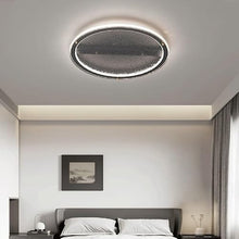 VCDUXMQLK Nordic Light Luxury Ceiling Black All Copper Glass Lamps LED Three-Color Dimmable Close to Lights for Living Room Bedroom Study Hotel Model