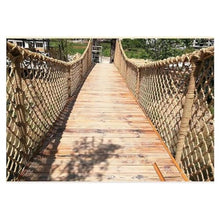 Hemp Rope Net，Heavy Duty Natural Jute Rope Safety Net Balcony Stairs Garden Protection Net Ceiling Hanging Bridge Decorative Rope Net ，Rope Thickness 16mm Mesh 15cm(Size:6x15m)