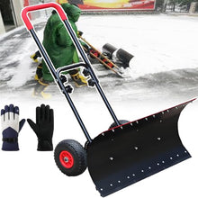 ErShangMao Outdoor 2-in-1 Ice Snowplow with Wheels - Multifunctional Snow Plow Pusher Can Be Used for Ice and Snow Shovel, Sand Shovel, Grain Shovel, Concrete Shovel, Coal Shovel