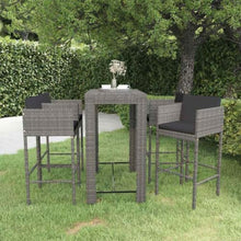 KDVXBCQJH 5 Piece Patio Bar Set with Cushions Outdoor PE Rattan Gray