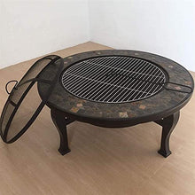 Hut Large Fire Pit Natural St Outdoor Garden Patio Heater Grill Camping Bowl with Poker