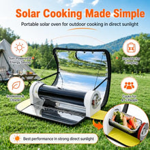 Portable Solar Cooker and Grill, 4.5L Large Capacity Solar Oven with Thermo
