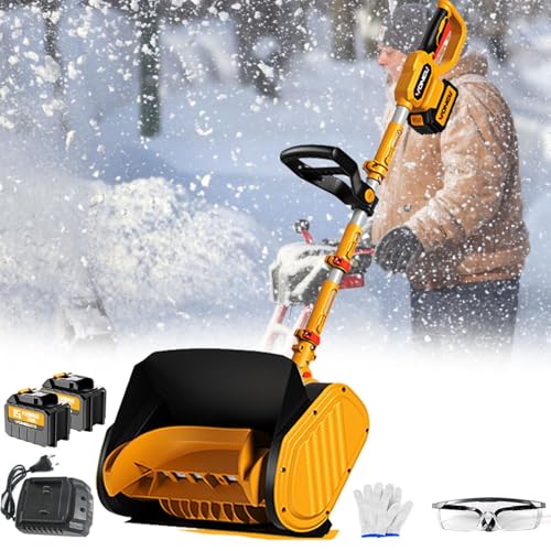 Lightweight Cordless Snow Shovel 20V | 4.0Ah Battery Powered | for Steps/Patios/Decks, Auxiliary Handle & Easy Storage