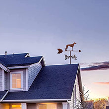Weathervane - Dog Weather Vane Measuring Tools Retro Wind Vane Ttainless Steel Weathercock Roof Mounted Wind Direction Indicator for Sheds Garden Mount Yard Barns Decoration