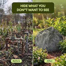 Artificial Rock Cover – Weather-Resistant Fiberglass Garden Landscape Utility Concealer Slate Gray Finish for Pumps, & Irrigation Systems, Jumpy