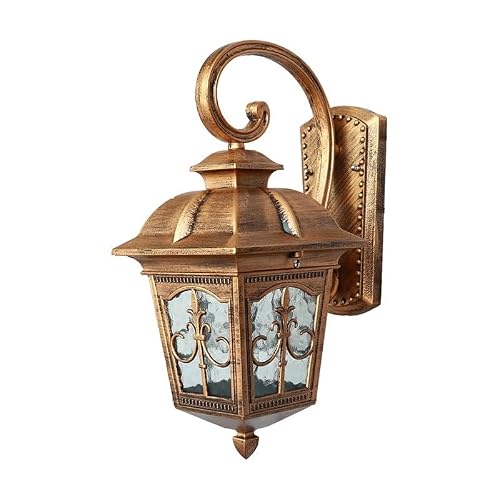 Waterproof Gardens Wall Lights Retro Exterior Sconces Transparent Glass French Lamps E26/E27 Socket Mount Fixtures for House Garage Patio Porch(B)