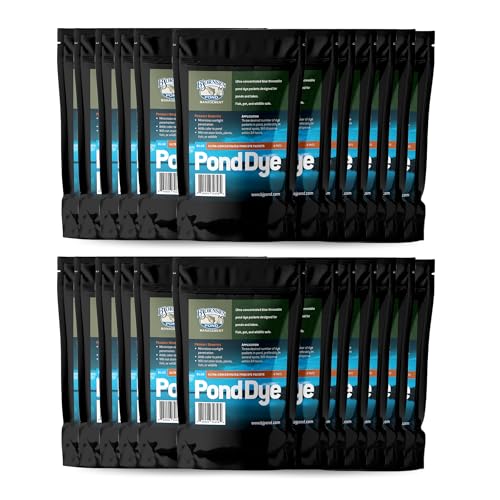 Bjornsen Ultra-Concentrated Blue Pond Dye Packets, 20 Pouches, 80 Packets
