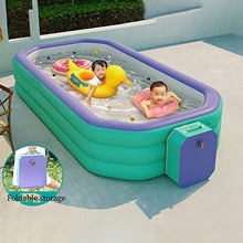Inflatable Pool for Adults, Blow Up Pool Large, Rectangular Wading Pool for Kids, Family Swimming Pool for Above Ground, Indoor, Outdoor, Backyard, Garden (Color : /Green-260 cm)