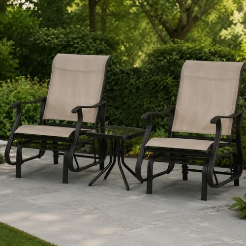 Cvqza Chairs Set, Comfortable Outdoor Gliding Chairs Set for Relaxing, Ideal for Patio, Bistro Dining, Perfect for Families and Entertaining